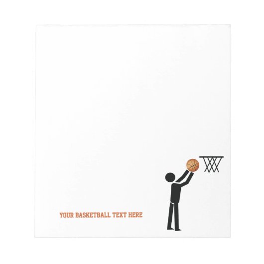 Basketball-speler met ball custom notitieblok (Voorkant)
