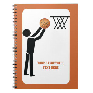 Basketball-speler met ball custom notitieboek