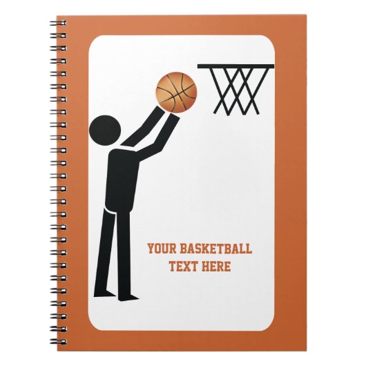 Basketball-speler met ball custom notitieboek (Voorkant)