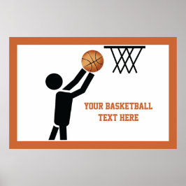 Basketball-speler met ball custom poster