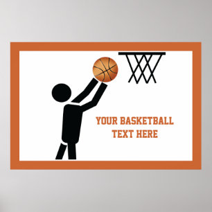 Basketball-speler met ball custom poster