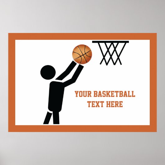 Basketball-speler met ball custom poster (Voorkant)