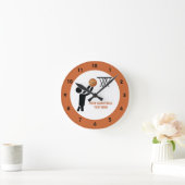 Basketball-speler met ball custom ronde klok (Huis)