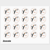 Basketball-speler met ball custom ronde sticker (Vel)