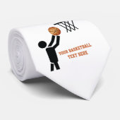 Basketball-speler met ball custom stropdas (Opgerold)