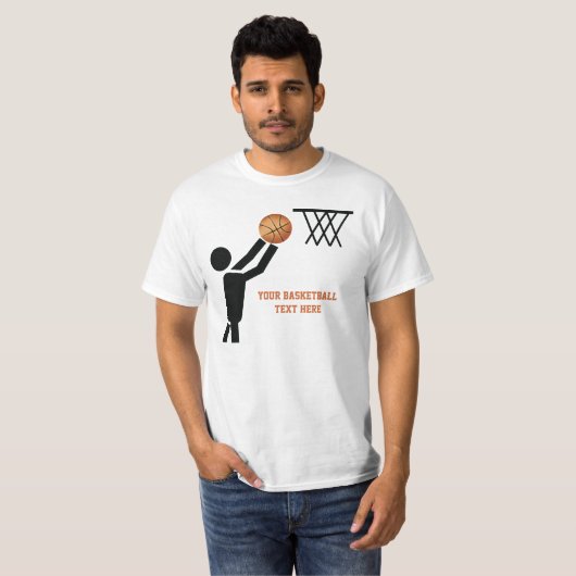 Basketball-speler met ball custom t-shirt (Voorkant volledig)