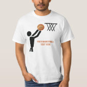 Basketball-speler met ball custom t-shirt (Voorkant)