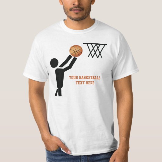 Basketball-speler met ball custom t-shirt (Voorkant)
