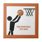 Basketball-speler met ball custom tegeltje (Voorkant)