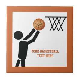 Basketball-speler met ball custom tegeltje