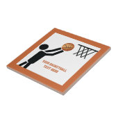 Basketball-speler met ball custom tegeltje (Zijkant)