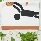 Basketball-speler met ball custom theedoek (Gevouwen)