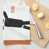 Basketball-speler met ball custom theedoek (Quarter Fold)