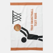 Basketball-speler met ball custom theedoek (Verticaal)
