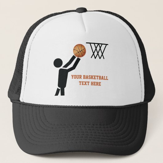 Basketball-speler met ball custom trucker pet (Voorkant)