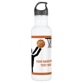 Basketball-speler met ball custom waterfles 