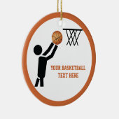 Basketball-speler met kogeltonende kogel keramisch ornament (Rechts)