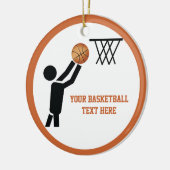 Basketball-speler met kogeltonende kogel keramisch ornament (Links)