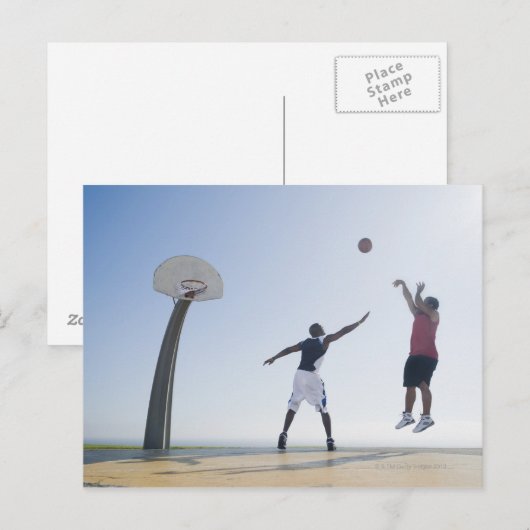 Basketball spelers 3 briefkaart (Voorkant / Achterkant)