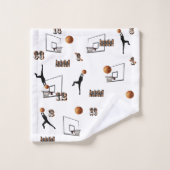 Basketball-spelers, patroon, bad handdoek (Wasdoekje)