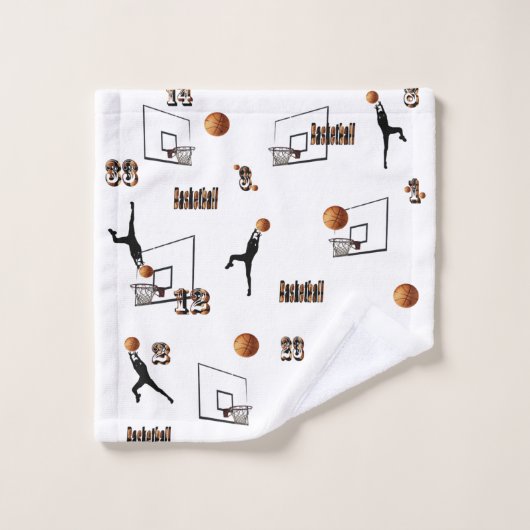 Basketball-spelers, patroon, bad handdoek (Wasdoekje)