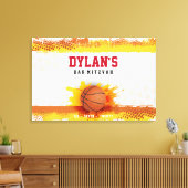 BASKETBALL SPLASH Bar Mitzvah Sign In Memory Board Canvas Afdruk (Insitu (Woonkamer))