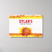 BASKETBALL SPLASH Bar Mitzvah Sign In Memory Board Canvas Afdruk (Voorkant)
