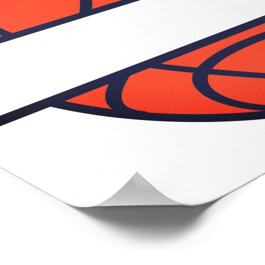 Basketball Split Monogram Poster (Hoek)