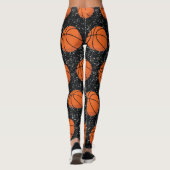 Basketball Sport Ball Elegant Black Glitter Leggings (Achterkant)