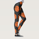 Basketball Sport Ball Elegant Black Glitter Leggings (Rechts)
