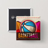 Basketball Sport Ball Game Cool Abstract Vierkante Button 5,1 Cm (Voorkant /achterkant)