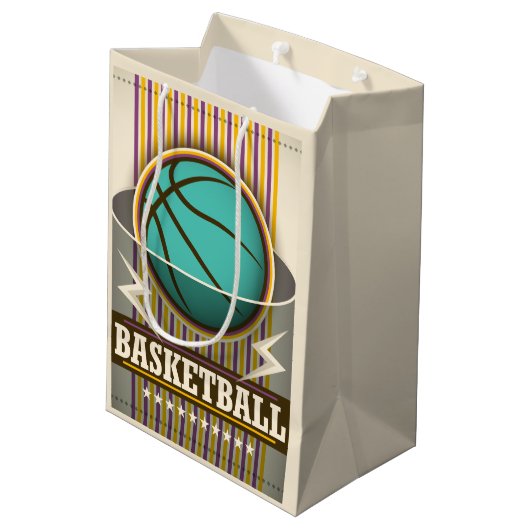 Basketball Sport Ball Game Cool Medium Cadeauzakje (Achterkant Gekanteld)