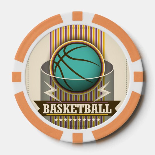 Basketball Sport Ball Game Cool Poker Chips (Voorkant)