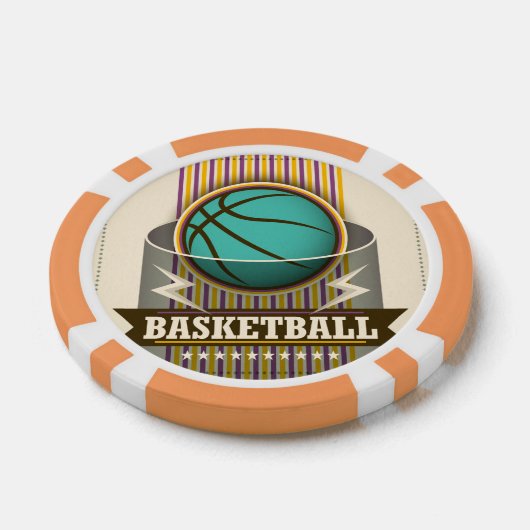 Basketball Sport Ball Game Cool Pokerchips (Enkel)