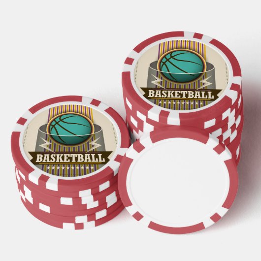 Basketball Sport Ball Game Cool Pokerchips (Opstapeling)