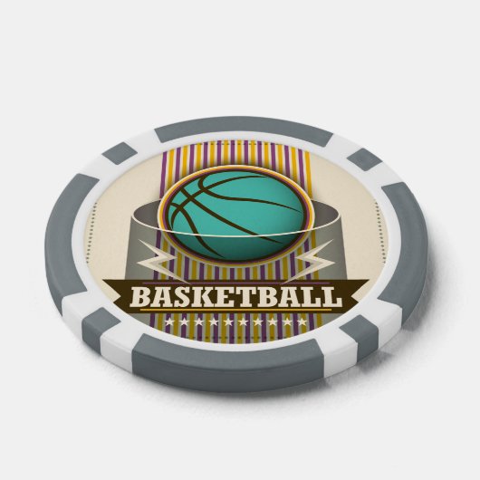 Basketball Sport Ball Game Cool Pokerchips (Enkel)