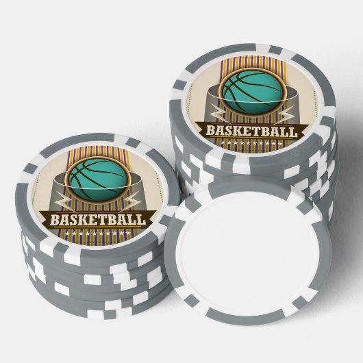 Basketball Sport Ball Game Cool Pokerchips (Opstapeling)