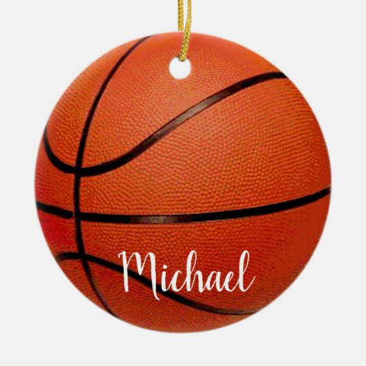 Basketball Sport - Basket Ball Your Name Keramisch Ornament (Voorkant)