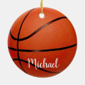 Basketball Sport - Basket Ball Your Name Keramisch Ornament (Achterkant)
