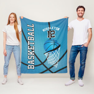 Basketball 🏀 Sport Design in Baby Blue Fleece Deken