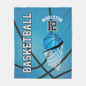 Basketball 🏀 Sport Design in Baby Blue Fleece Deken (Voorkant)