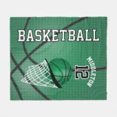 Basketball 🏀 Sport Design in Green Fleece Deken (Voorkant (Horizontaal))