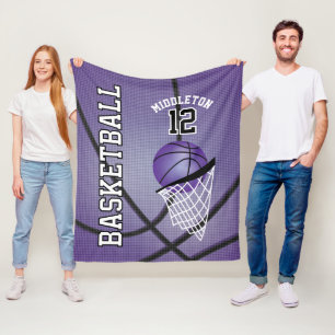 Basketball 🏀 Sport Design in het Paars Fleece Deken