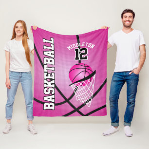 Basketball 🏀 Sport Design - Roze Fleece Deken