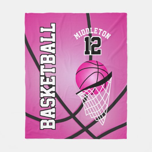 Basketball 🏀 Sport Design - Roze Fleece Deken (Voorkant)