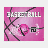 Basketball 🏀 Sport Design - Roze Fleece Deken (Voorkant (Horizontaal))