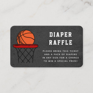 Basketball Sport Diaper Baby shower Raffle Informatiekaartje