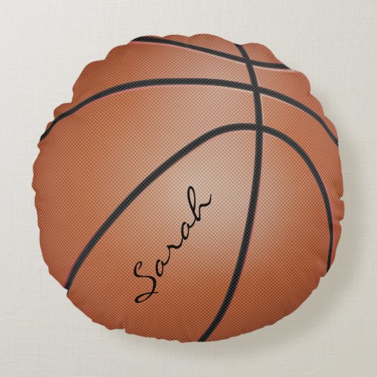 Basketball Sport | DIY-naam Rond Kussen (Voorkant)