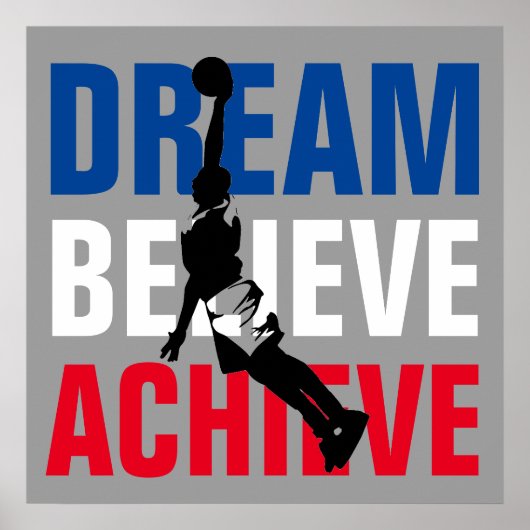 Basketball Sport Motivatie Inspirerend Poster (Voorkant)