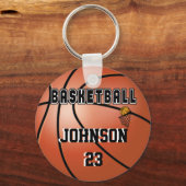 Basketball Sport | Naam en nummer DIY Sleutelhanger (Voorkant)